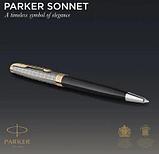 Ручка шариков. Parker Sonnet Premium K537 (CW2119787) Metal Black GT M чернила черн. подар.кор., фото 3