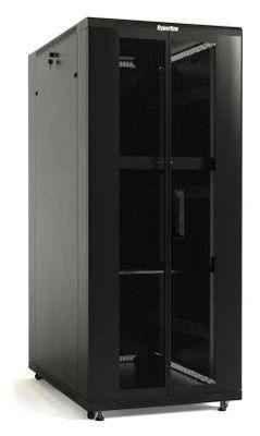 Шкаф серверный Hyperline TTB-4261-DD-RAL9004 напольный, перфорированная стальная передняя дверь, 42U, - фото 1 - id-p226626736