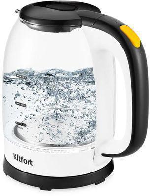 Чайник электрический KitFort КТ-6192, 2200Вт, черный и белый