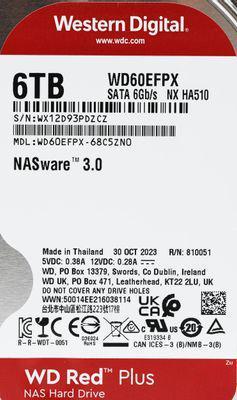 Жесткий диск WD Red Plus WD60EFPX, 6ТБ, HDD, SATA III, 3.5" - фото 5 - id-p225963509