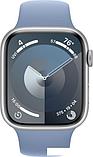 Умные часы Apple Watch Series 9 45 мм (алюминиевый корпус, серебристый/зимний синий, спортивный силиконовый, фото 2