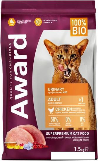 Сухой корм для кошек Award Adult Urinary (для профилактики мочекаменной болезни с курицей с добавлением