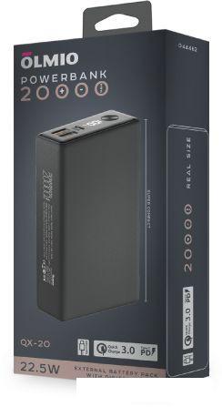 Внешний аккумулятор Olmio QX-20 20000mAh (графит) - фото 5 - id-p226763728