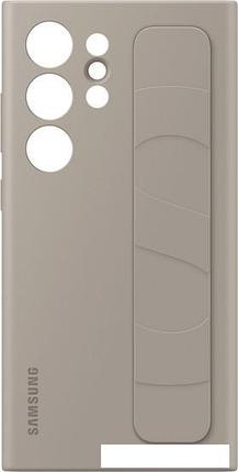 Чехол для телефона Samsung Standing Grip Case S24 Ultra (серо-коричневый), фото 2