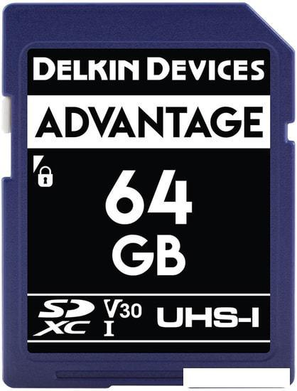 Карта памяти Delkin Devices SDXC Advantage UHS-I 64GB - фото 1 - id-p226578355