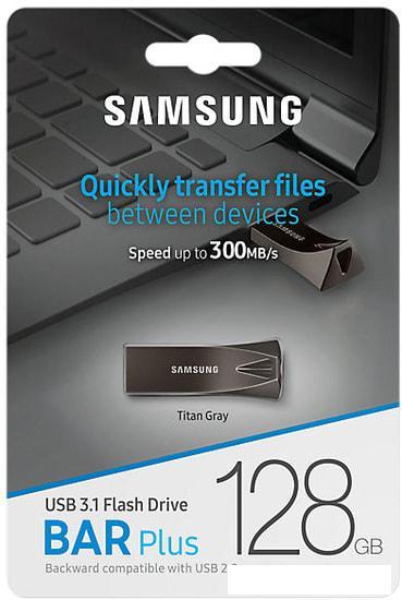 USB Flash Samsung BAR Plus 128GB (титан) - фото 7 - id-p226705065