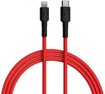 Кабель ZMI AL875, Lightning (m) - USB Type-C (m), 1.5м, MFI, в оплетке, 3A, красный - фото 1 - id-p226075313