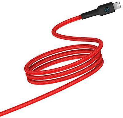 Кабель ZMI AL875, Lightning (m) - USB Type-C (m), 1.5м, MFI, в оплетке, 3A, красный - фото 2 - id-p226075313
