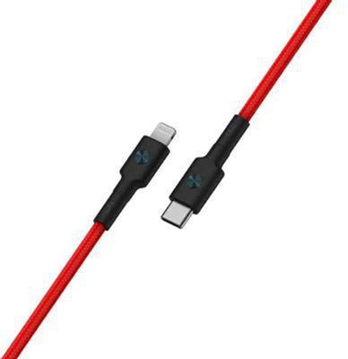 Кабель ZMI AL875, Lightning (m) - USB Type-C (m), 1.5м, MFI, в оплетке, 3A, красный - фото 3 - id-p226075313