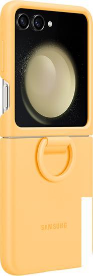 Чехол для телефона Samsung Silicone Case with Ring Z Flip5 (абрикосовый)