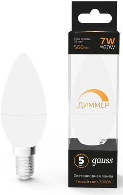 Упаковка ламп LED GAUSS E14, свеча, 7Вт, E14, 10 шт. [103101107-d] - фото 1 - id-p226075630