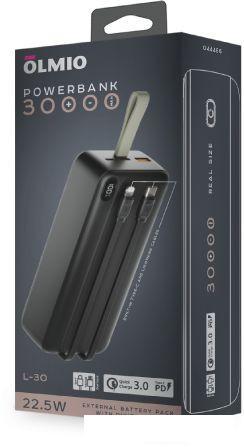 Внешний аккумулятор Olmio L-30 30000mAh (черный) - фото 6 - id-p226763862