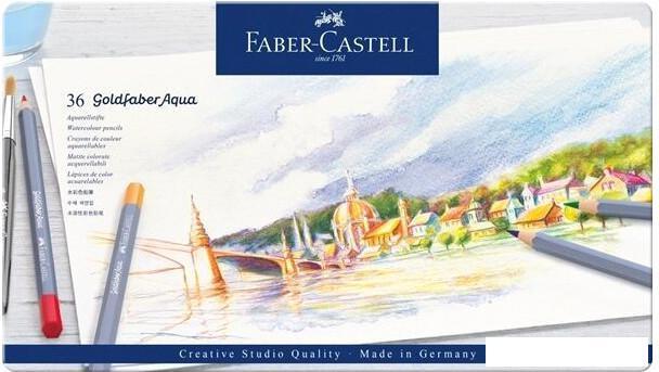 Набор акварельных карандашей Faber Castell Goldfaber Aqua 114636 (36 цв) - фото 1 - id-p226138523