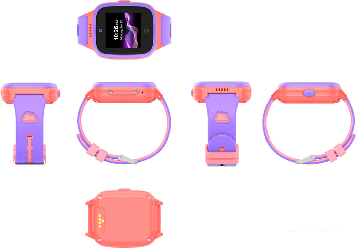 Умные часы LeeFine Q27 4G (розовый/фиолетовый) - фото 2 - id-p226580313