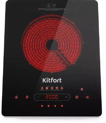 Плита Инфракрасная Kitfort КТ-153 черный/серебристый стеклокерамика (настольная) - фото 1 - id-p226161700