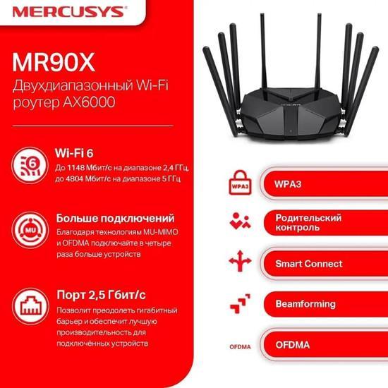 Wi-Fi роутер Mercusys MR90X V1 - фото 4 - id-p226411488