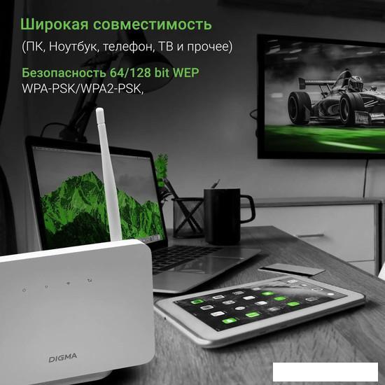 4G Wi-Fi роутер Digma Home D4GHMAWH - фото 9 - id-p226411526