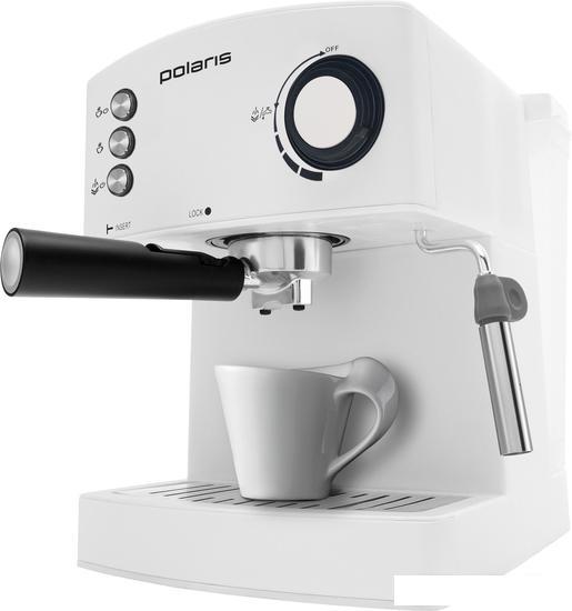 Рожковая помповая кофеварка Polaris PCM 1527E Adore Crema (белый) - фото 2 - id-p226681350