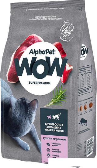 Сухой корм для кошек AlphaPet WOW для взрослых кошек утка и потроха 121316 (7 кг)