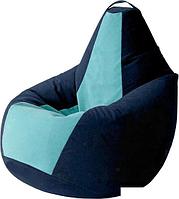 Кресло-мешок Kreslomeshki Груша Kombo XXXL GKV-145x100-TSM (темно-синий/ментол)