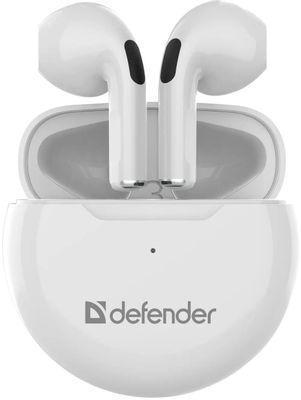 Гарнитура Defender Twins 930, для телефона, вкладыши, bluetooth, белый [63931]