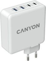 Сетевое зарядное устройство Canyon H-100, 2xUSB-A + 2xUSB-C, 100Вт, 1.5A, белый [cnd-cha100w01]