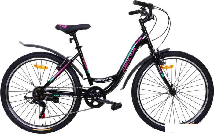 Велосипед Delta Butterfly 26 2607 (черный/розовый) - фото 1 - id-p226580987