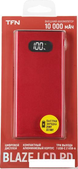 Внешний аккумулятор TFN Blaze LCD PD 22.5W 10000mAh (красный) - фото 8 - id-p226682184