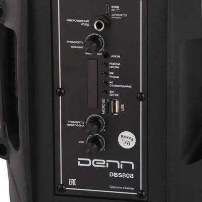 Музыкальный центр DENN DBS808, 20Вт, с караоке, Bluetooth, FM, USB, micro SD, черный, - фото 4 - id-p226411138