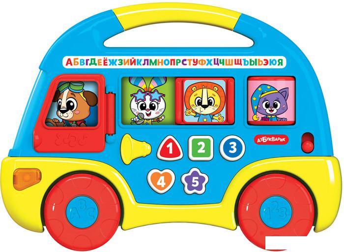 Развивающая игрушка Азбукварик Музыкальный автобус. Первые знания 2808 (синий) - фото 1 - id-p226806753