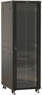 Шкаф серверный Hyperline TTBR-3268-AS-RAL9004 напольный, перфорированная стальная передняя дверь, 32U, - фото 1 - id-p226702458