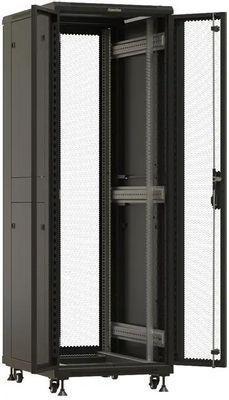 Шкаф серверный Hyperline TTBR-3261-DD-RAL9004 напольный, перфорированная стальная передняя дверь, 32U, - фото 2 - id-p226702459