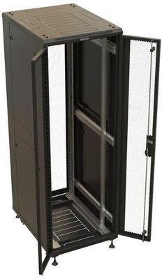 Шкаф серверный Hyperline TTBR-3261-DD-RAL9004 напольный, перфорированная стальная передняя дверь, 32U, - фото 4 - id-p226702459