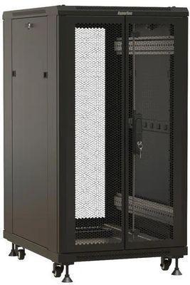 Шкаф серверный Hyperline TTBR-2261-DD-RAL9004 напольный, перфорированная стальная передняя дверь, 22U, - фото 1 - id-p226702460