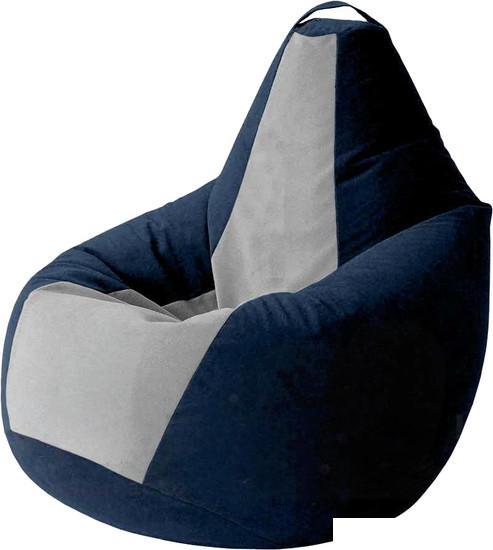 Кресло-мешок Kreslomeshki Груша Kombo XXXL GKV-145x100-TSST (темно-синий/сталь) - фото 1 - id-p226706324