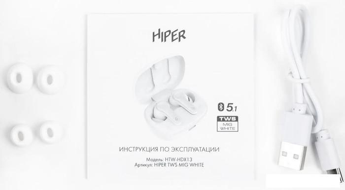 Наушники Hiper TWS Mig HTW-HDX13 (белый) - фото 8 - id-p226410562