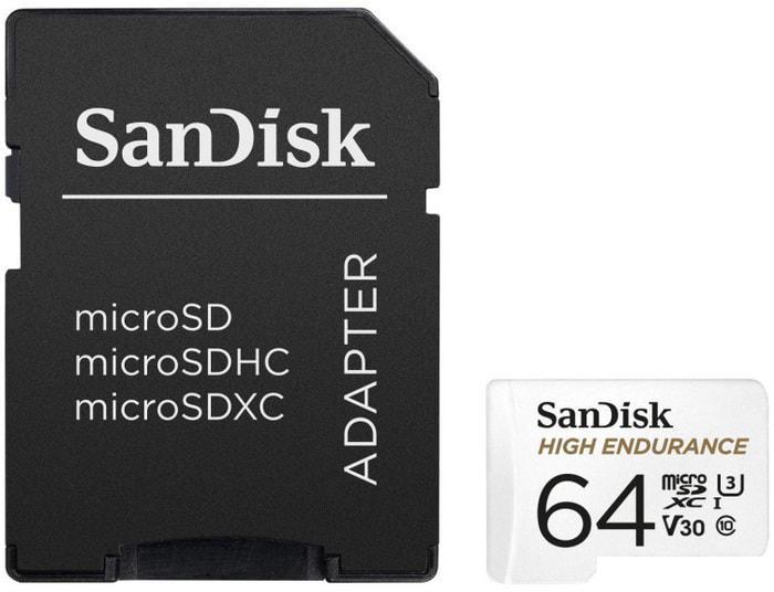 Карта памяти SanDisk High Endurance microSDXC SDSQQNR-064G-GN6IA 64GB (с адаптером) - фото 1 - id-p226762903