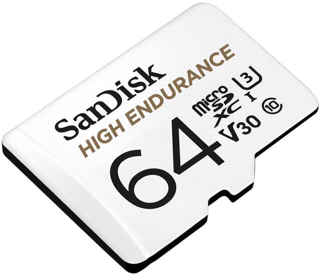 Карта памяти SanDisk High Endurance microSDXC SDSQQNR-064G-GN6IA 64GB (с адаптером) - фото 4 - id-p226762903