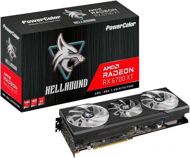 Видеокарта PowerColor Hellhound Radeon RX 6700 XT 12GB GDDR6 AXRX 6700XT 12GBD6-3DHL - фото 5 - id-p226763244