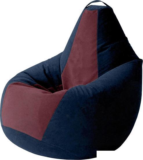 Кресло-мешок Kreslomeshki Груша Kombo XXXL GKV-145x100-TSBO (темно-синий/бордовый) - фото 1 - id-p226682902