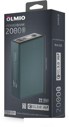Внешний аккумулятор Olmio QX-20 20000mAh (темно-зеленый) - фото 6 - id-p226763614