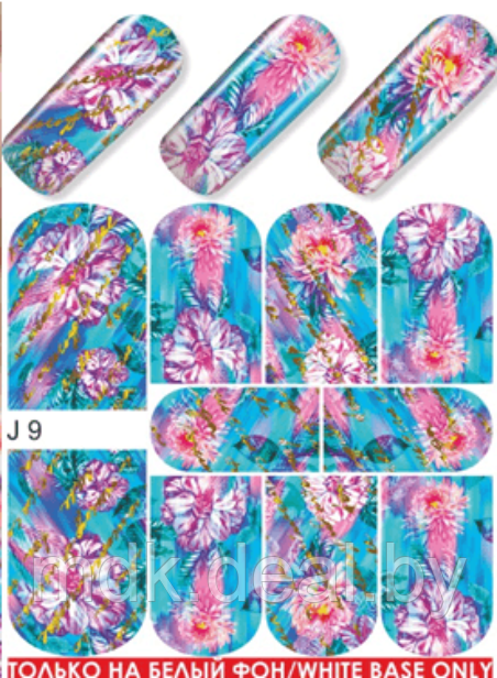 Водные наклейки для ногтей (слайдер-дизайн) J9 - фото 1 - id-p99385191