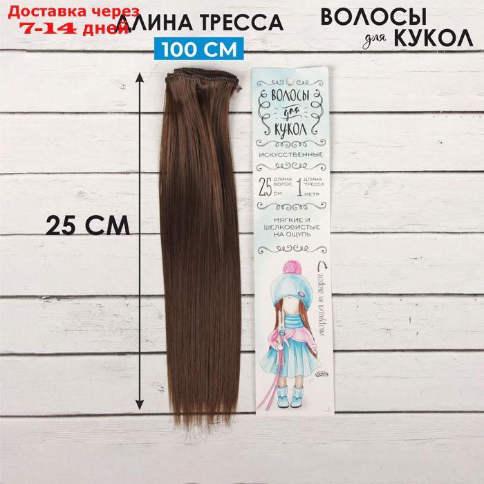 Волосы - тресс для кукол "Прямые" длина волос: 25 см, ширина:100 см, цвет № 6К - фото 1 - id-p226897573