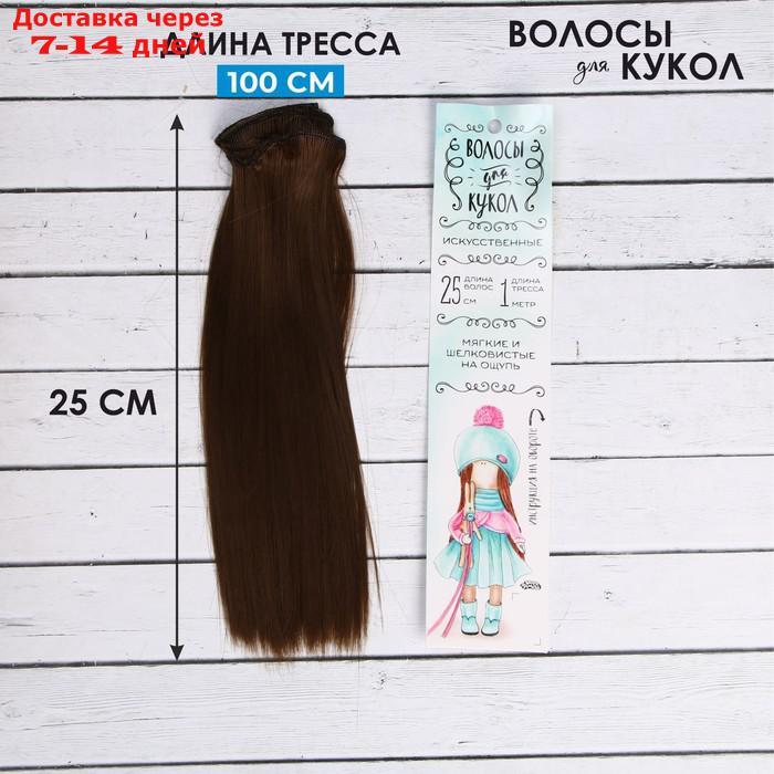 Волосы - тресс для кукол "Прямые" длина волос: 25 см, ширина:100 см, цвет № 8В - фото 1 - id-p226897574