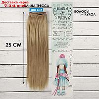 Волосы - тресс для кукол "Прямые" длина волос: 25 см, ширина:100 см, цвет № 16