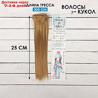 Волосы - тресс для кукол "Прямые" длина волос: 25 см, ширина:100 см, цвет № 22Т