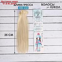 Волосы - тресс для кукол "Прямые" длина волос: 25 см, ширина:100 см, цвет № 613А