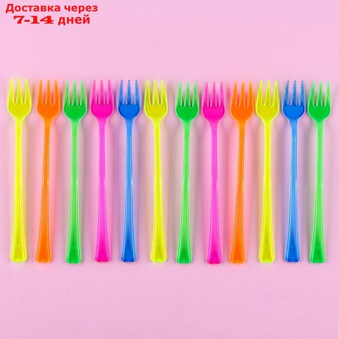 Пластиковые вилки, набор 12 шт., цвета МИКС - фото 2 - id-p226895916
