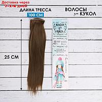 Волосы - тресс для кукол "Прямые" длина волос: 25 см, ширина: 100 см, цвет № 18Т