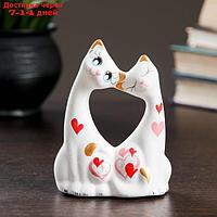 Фигура "Коты влюбленные" малые белые 5×9×11см 074